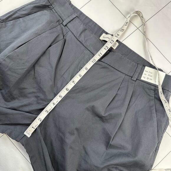 Abercrombie & Fitch Pants Womens 32 Short Gray Wide Leg Pleated Low Rise New - Picture 10 of 13